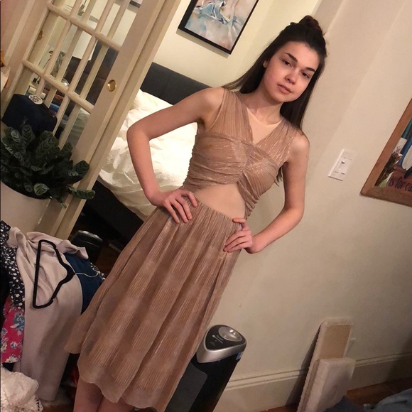 River Island Dresses & Skirts - River Island sparkle mesh ruched dress